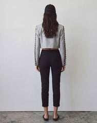 Women cropped blazer hoop