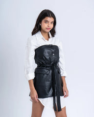 Faux Leather Belted Vest - Venti