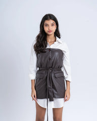 Faux Leather Belted Vest - Venti