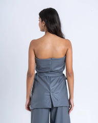 Faux Leather Belted Vest - Venti
