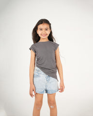 Rushed Side Assymetric Top