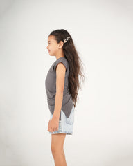 Rushed Side Assymetric Top