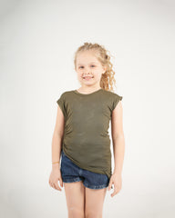 Rushed Side Assymetric Top