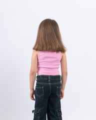 Ribbed Polo Zip Crop Top