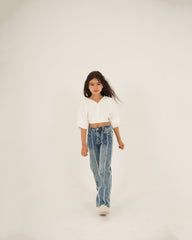 Cropped Belted Blouse