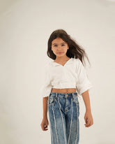 Cropped Belted Blouse - Venti
