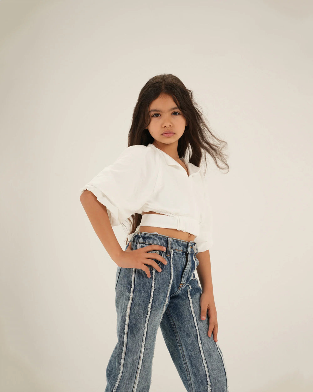 Cropped Belted Blouse - Venti