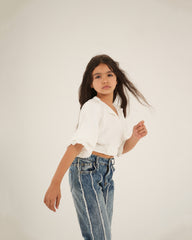 Cropped Belted Blouse