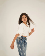 Cropped Belted Blouse - Venti
