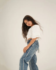 Cropped Belted Blouse - Venti