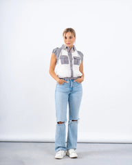 Lace Striped Buttoned Vest - Venti