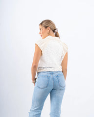 Lace Striped Buttoned Vest - Venti