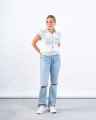 Lace Striped Buttoned Vest - Venti