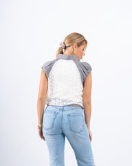 Lace Striped Buttoned Vest