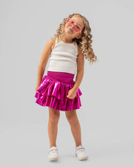 Ruffle Metallic Skirt