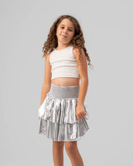 Ruffle Metallic Skirt