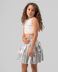 Ruffle Metallic Skirt