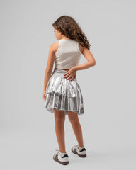 Ruffle Metallic Skirt