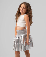 Ruffle Metallic Skirt