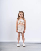 Ruffle Crop Top With Gold Accents - Venti