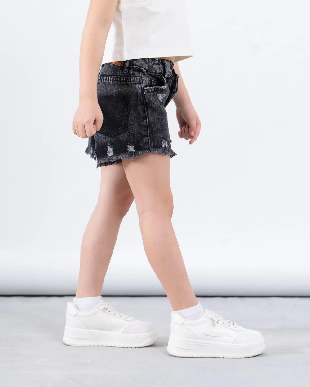 Denim Asymmetric Waist Short - Venti