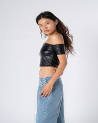Metallic Off Shoulder Top