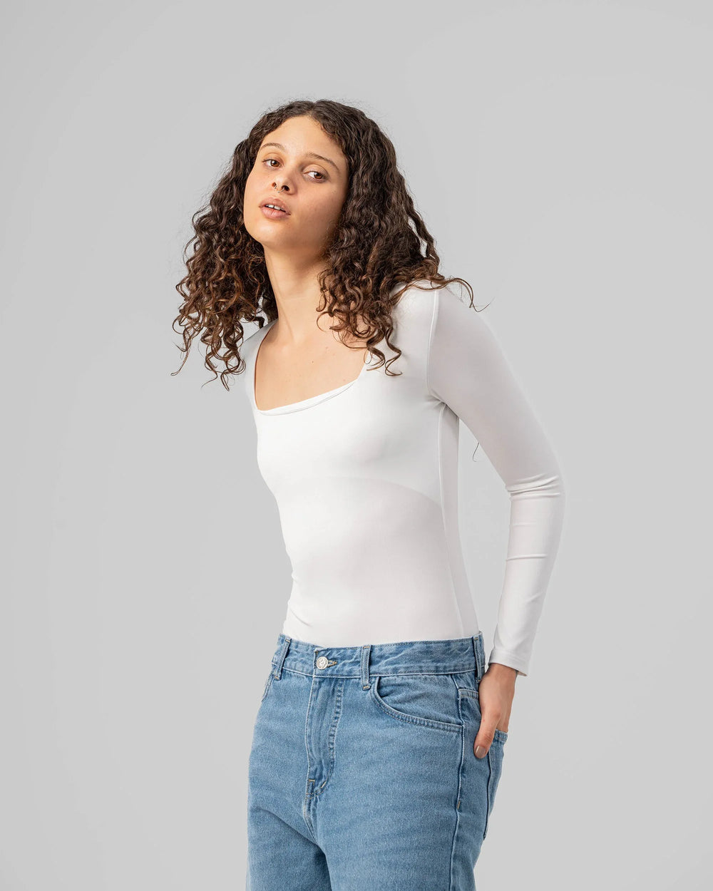 Squared Neck Double Layered Bodysuit - Venti