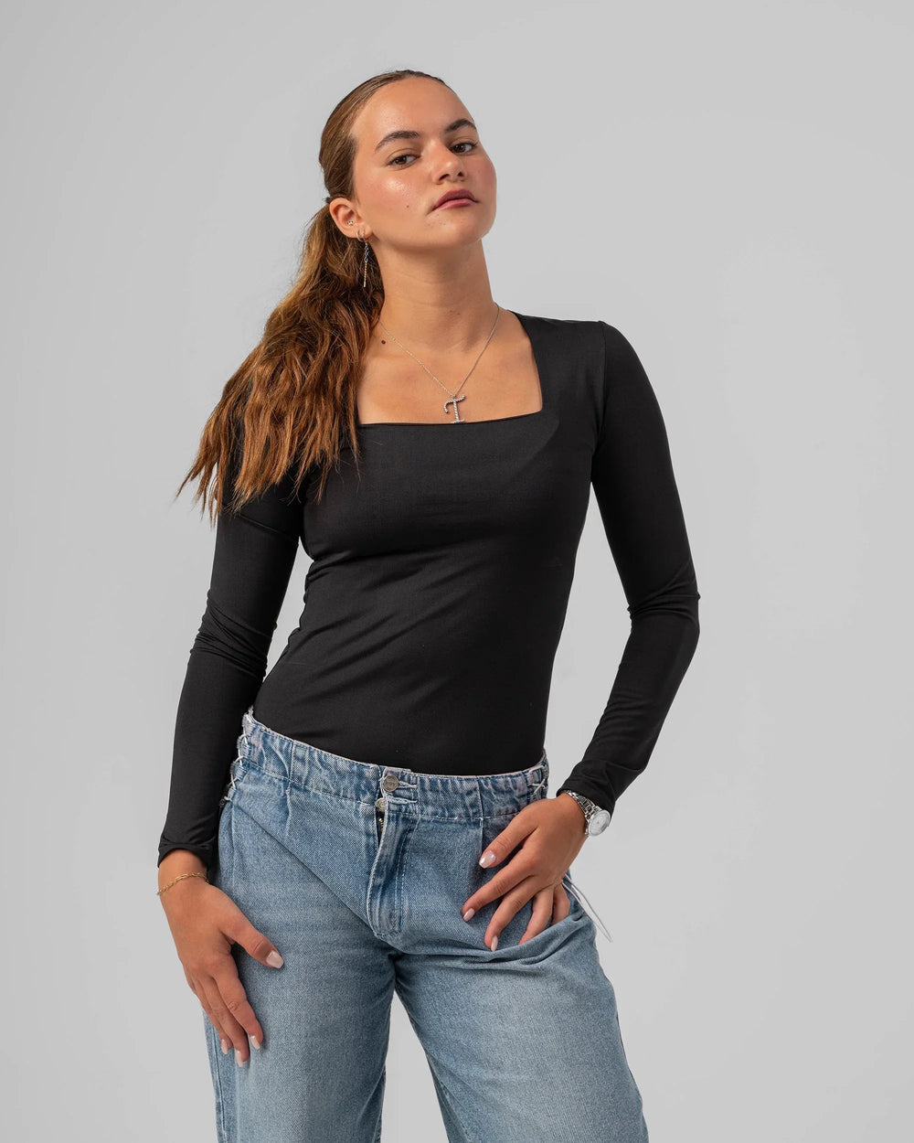 Squared Neck Double Layered Bodysuit - Venti