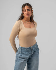 Squared Neck Double Layered Bodysuit - Venti