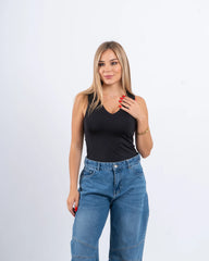 V-Neck Fitted Bodysuit - Venti