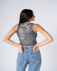 Metallic Rib Top