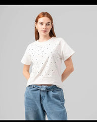 Rhinestone Embellished T-Shirt - Venti