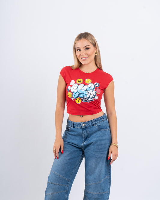 Graphic Print Crop T-Shirt