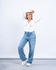 Ruched Long-Sleeve Bodysuit