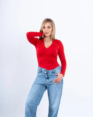 Ruched Long-Sleeve Bodysuit - Venti