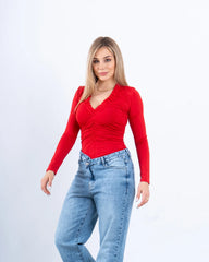 Ruched Long-Sleeve Bodysuit - Venti