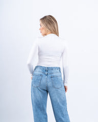 Ruched Long-Sleeve Bodysuit