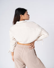 Drawstring Sleeve Blouse