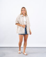 Textured Button-Up Over-Shirt