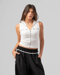 Zip Up Ribbed Polo Top - Venti