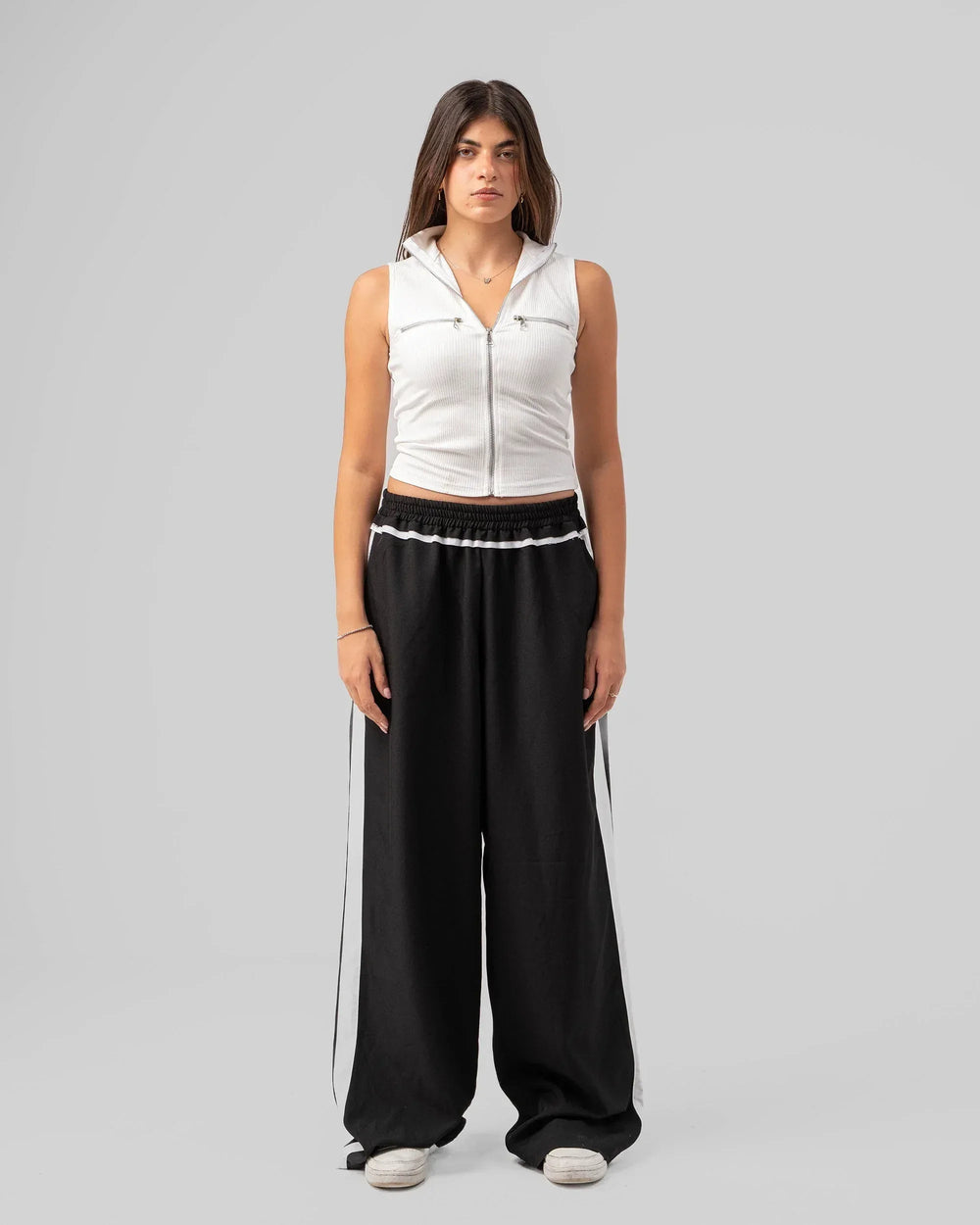 Zip Up Ribbed Polo Top - Venti