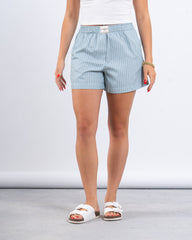 Elastic Waist Striped Poplin Shorts