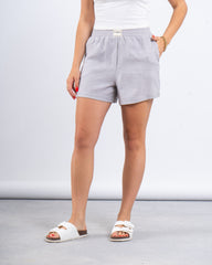 Elastic Waist Striped Poplin Shorts