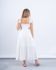 Embroidered Maxi Dress with Cut-Out