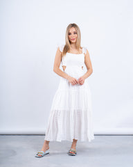 Embroidered Maxi Dress with Cut-Out