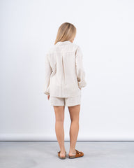 Striped Linen Overshirt & Shorts Set
