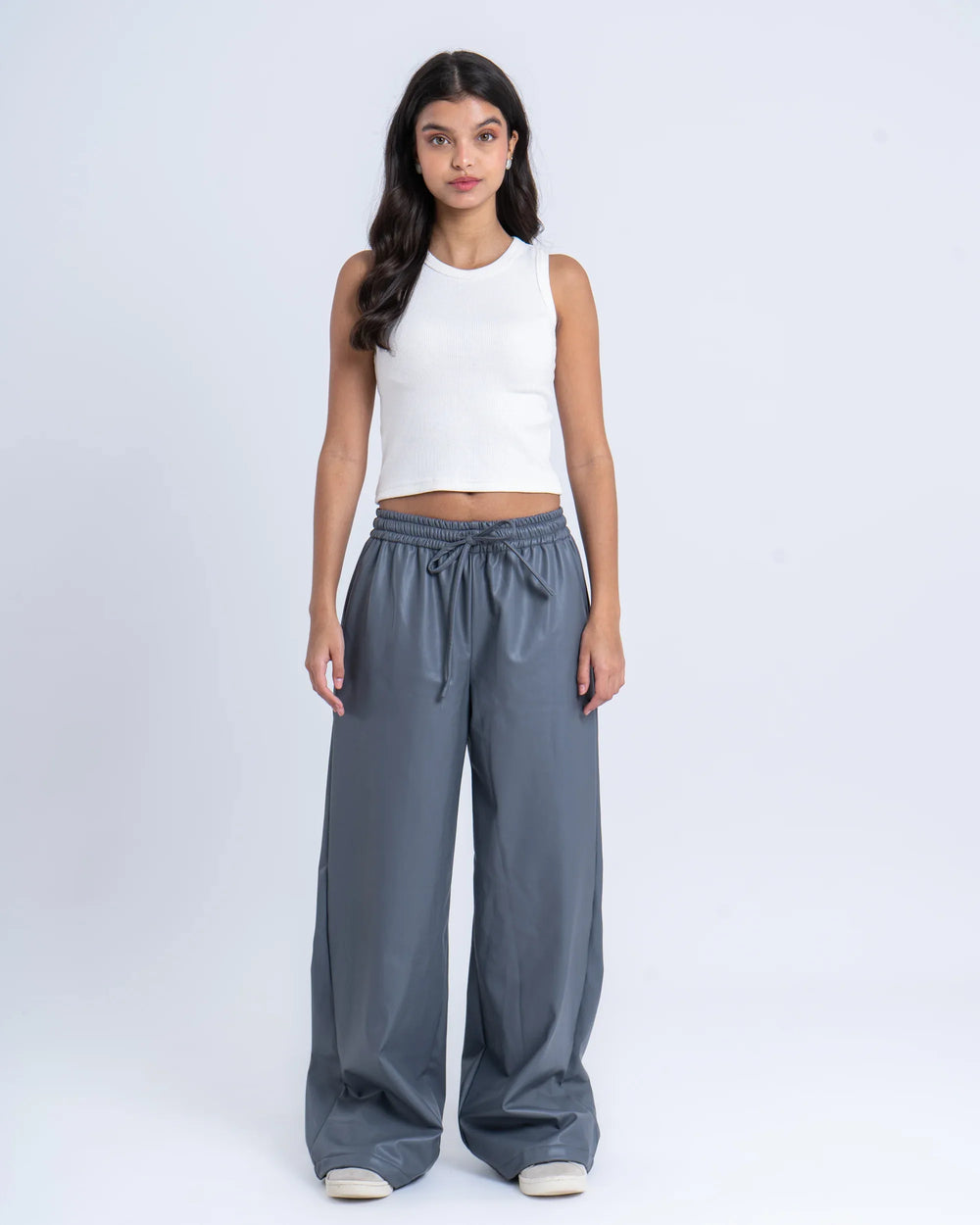 Faux Leather Wide-Leg Pants - Venti