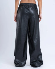 Faux Leather Wide-Leg Pants - Venti