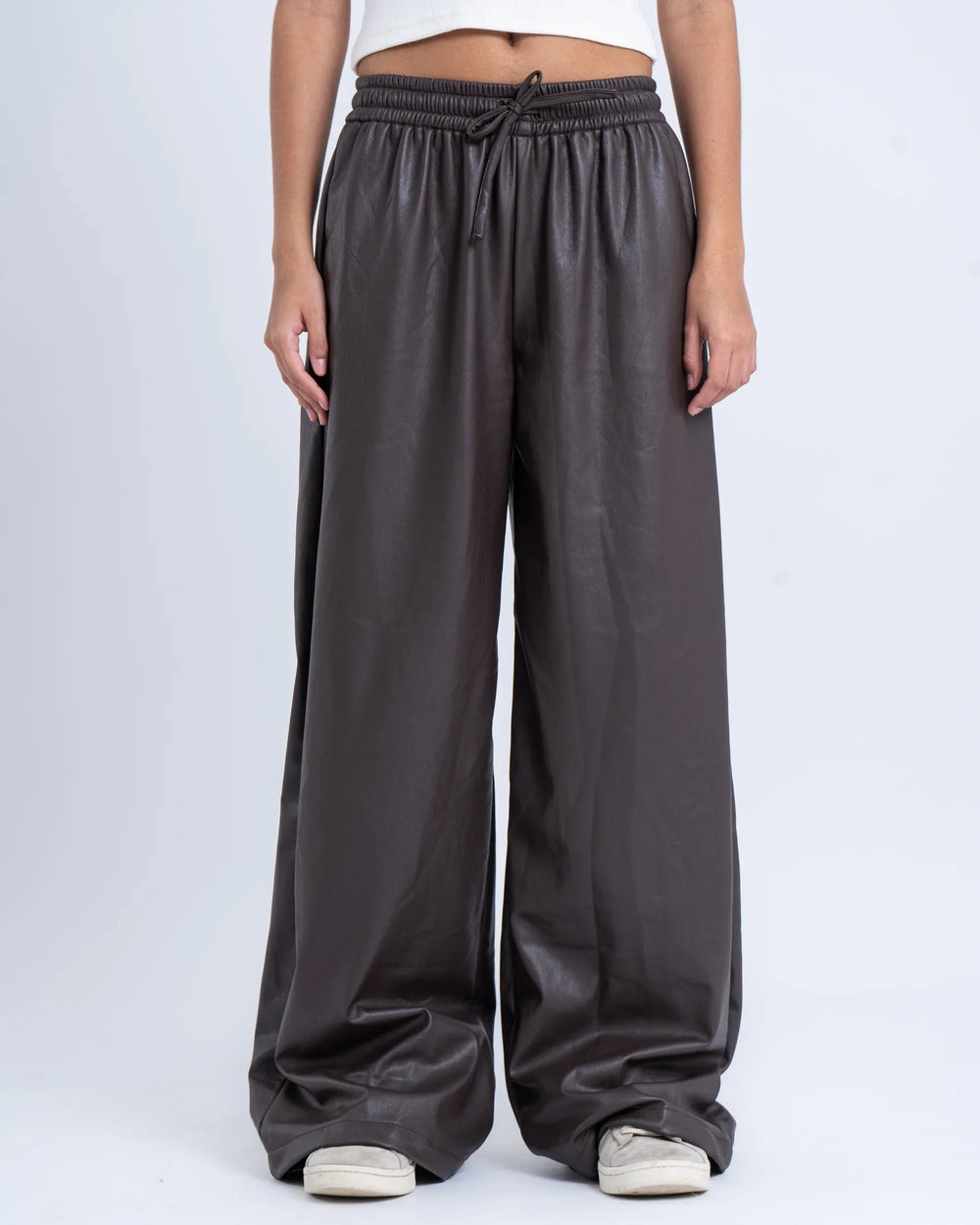 Faux Leather Wide-Leg Pants - Venti