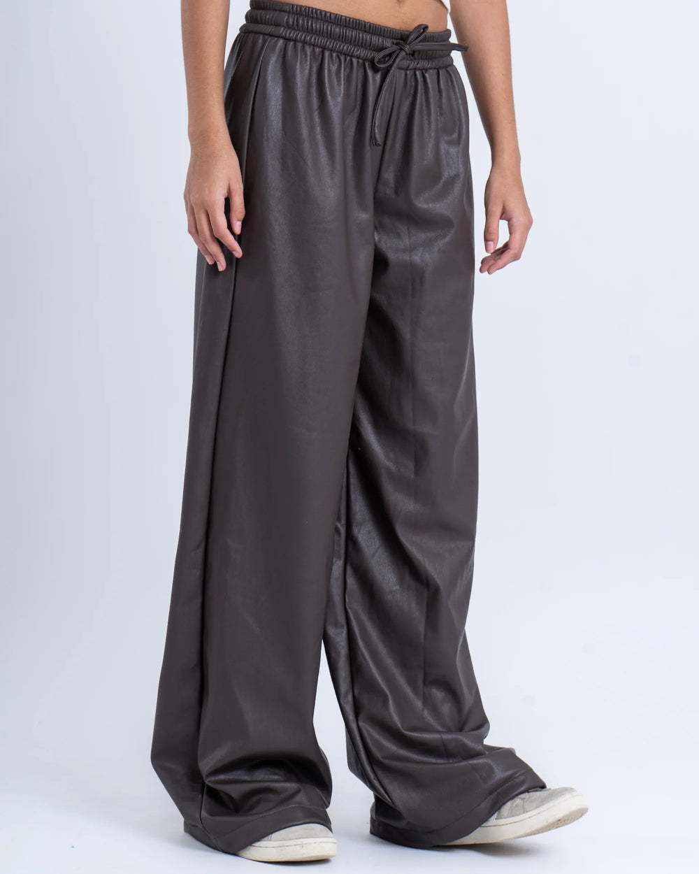 Faux Leather Wide-Leg Pants - Venti